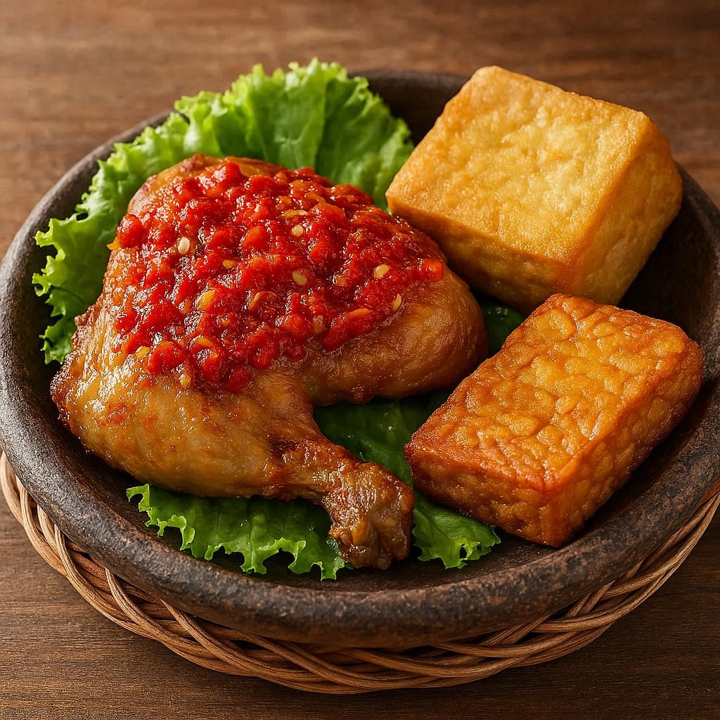 Ayam Penyet Cabe Merah Tahu Tempe Kedai Pak Kumis